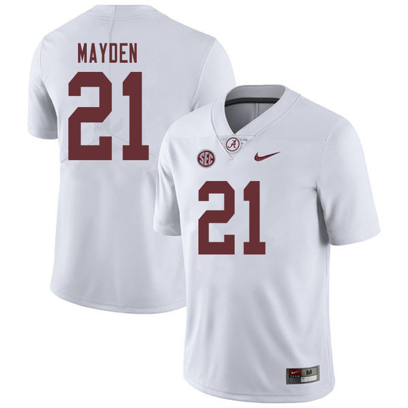 Men #21 Jared Mayden Alabama Crimson Tide College Football Jerseys Sale-White